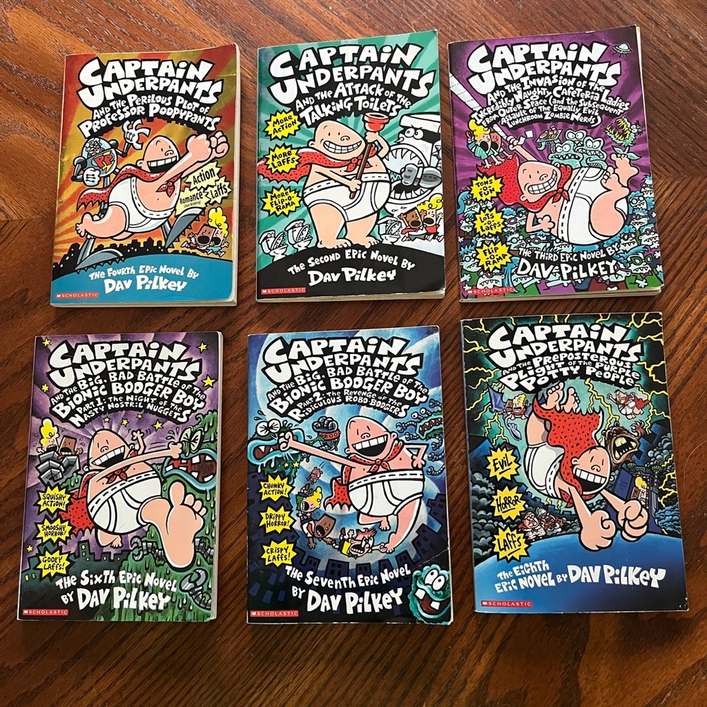 Captain Underpants kids books | 6 books by Dav Pilkey